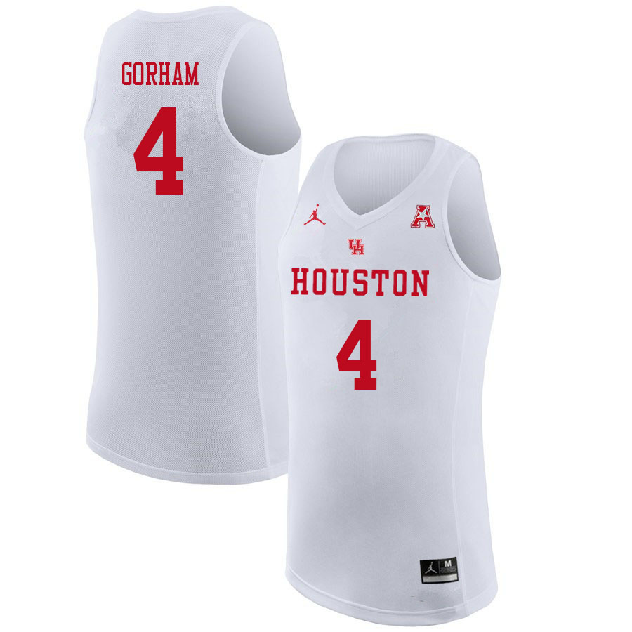 Jordan Brand Men #4 Justin Gorham Houston Cougars College Basketball Jerseys Sale-White